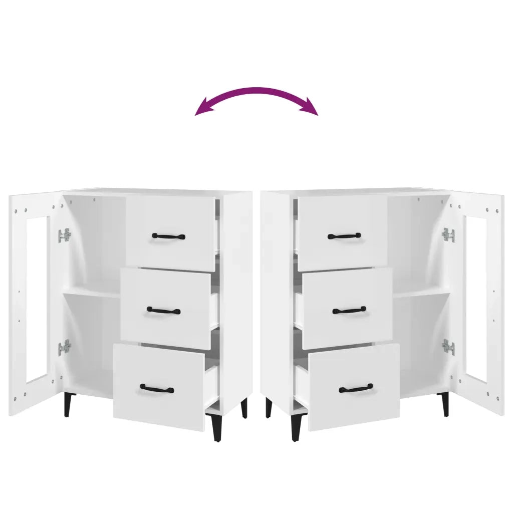 Credenza Bianca 69,5x34x90 cm in Legno Multistrato