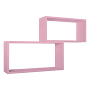 Mensole da parete rettangolari Set di 2 pz colore Rosa mod. Bislungo