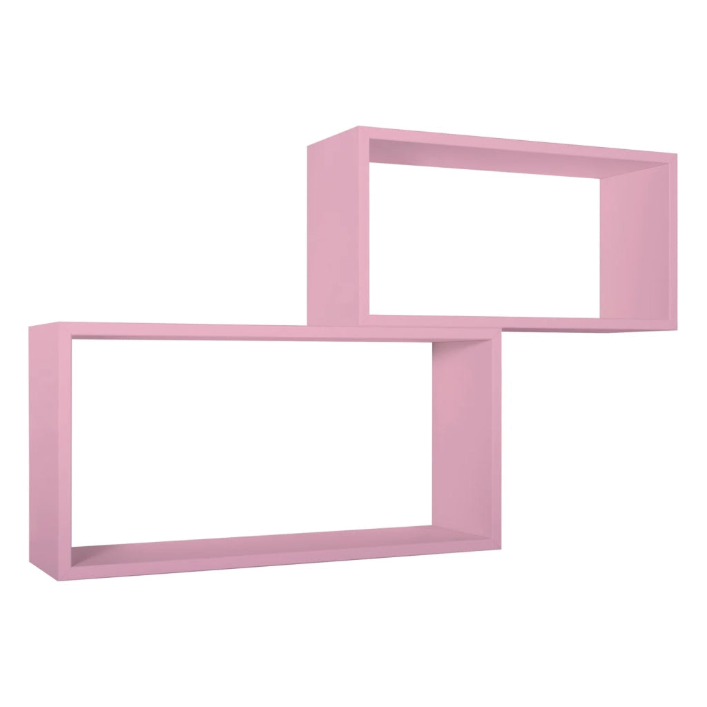 Mensole da parete rettangolari Set di 2 pz colore Rosa mod. Bislungo