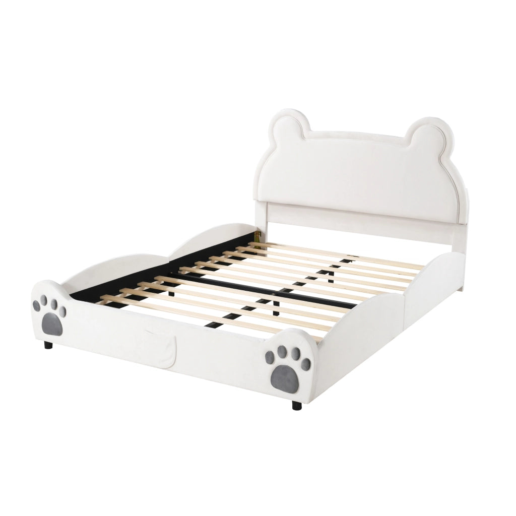 letto imbottito velluto bianco 140 x 200 cm