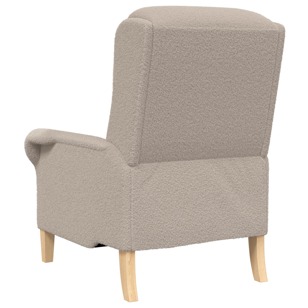 Poltrona Ergonomica Grigio chiaro Poliestere, Legno Standard