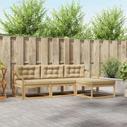 Set di divani da esterno 4 pcs Bianco e Beige Poliestere
