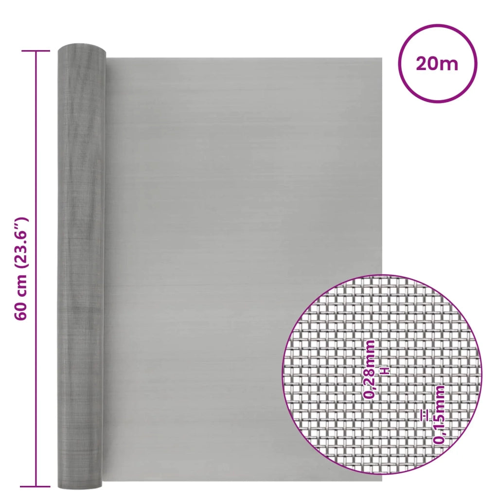 Rete per schermatura 60 x 2000 cm 60 Mesh Argento 42039571