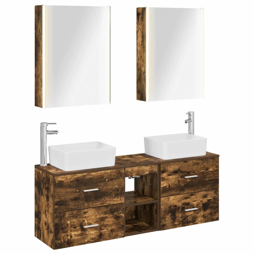 Set di mobili per il bagno 5 pcs Rovere Fumo 3406851