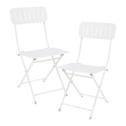 Set di 2 sedie pieghevoli da esterno per giardino campeggio e patio acciaio bianco 03_0009650