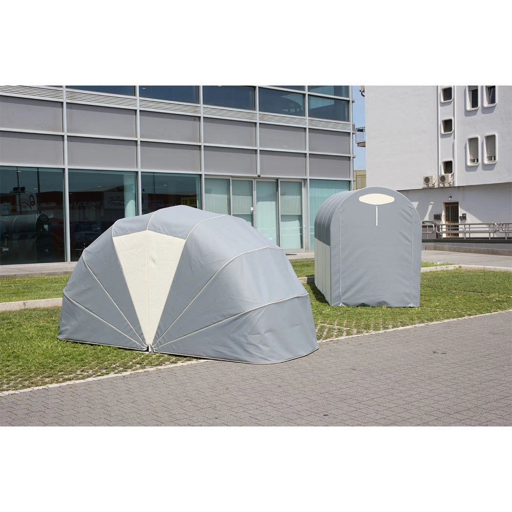 Motobox a Chiocciola Copertura Box in PVC 320x130xh160 cm per Moto Scooter Grigio