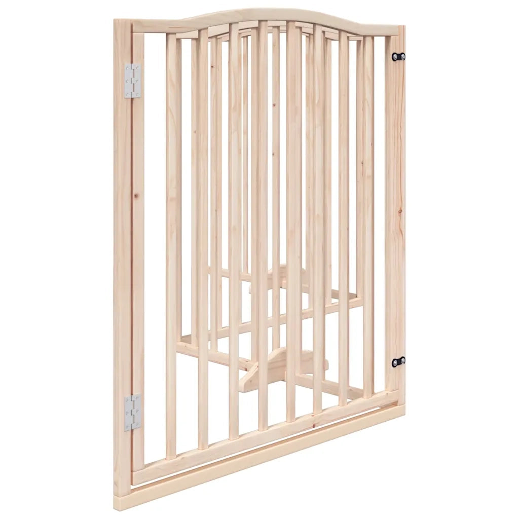Cancello per Cani con Porta Pieghevole 4 Pannelli 320 cm Pioppo CFW6802805