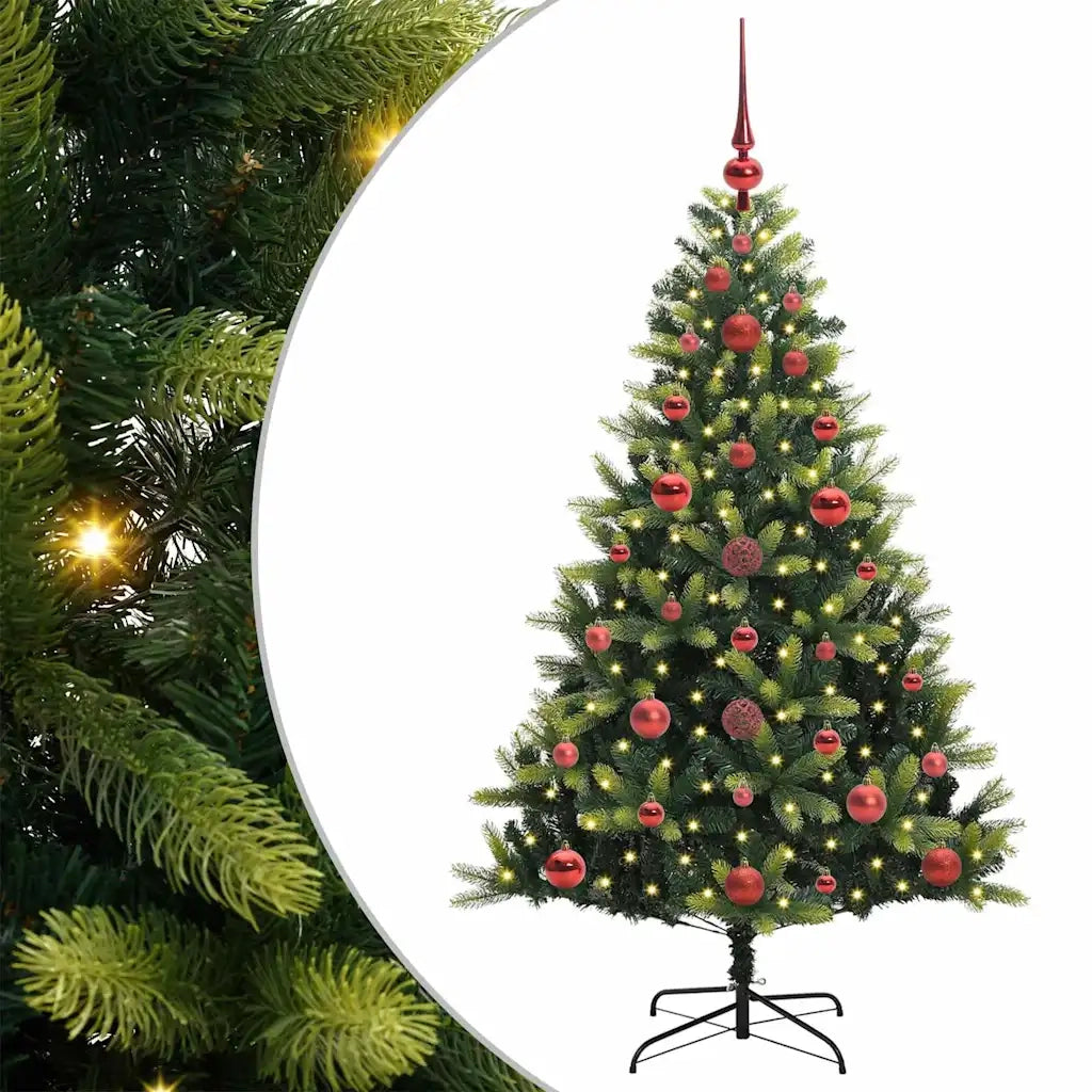 Albero di Natale Artificiale Pieghevole 150 LED Verde 120 cm 3395973