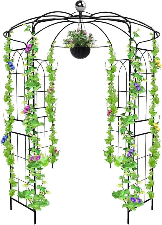 Arco per giardino 4 in 1 Metallico Struttura per Sostegno Piante di Fagioli e Viti - Ideale per Wijnstokken e Sostegni per Piante - Completa la tua Giardino - Robusto e Duraturo - 29M forma di nido di uccello