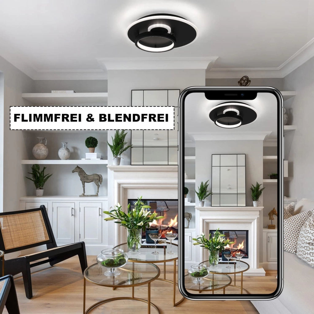ZMH Lampada da soffitto plafoniera LED telecomando design moderno per soggiorno