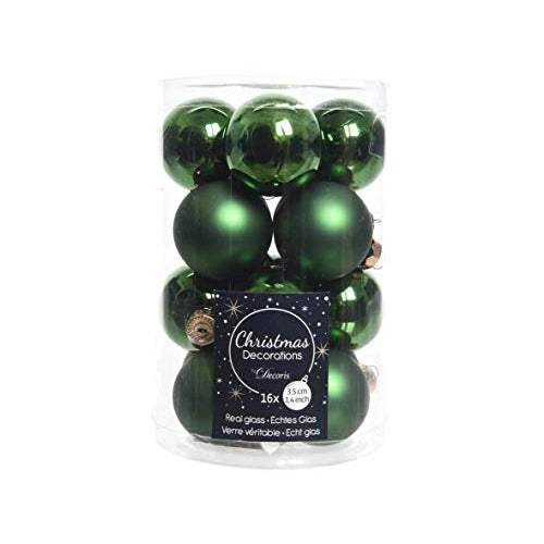 Confezione 16 palline di vetro verde Kaemingk