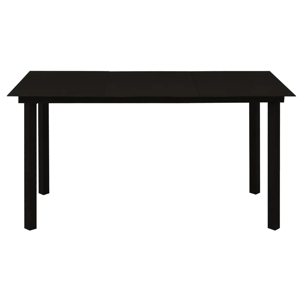 Set da Pranzo da Giardino 7 pz Nero in Rattan PVC 3060276