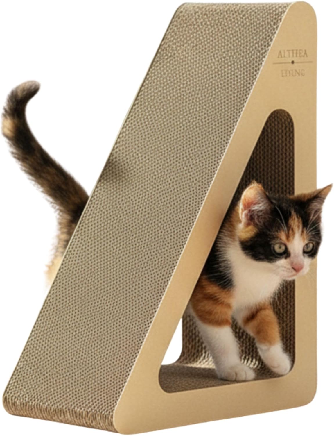 Tiragraffi per gatti ROMPEOLAS triangolare verticale con 6 superfici di graffiatura 62 x 43 x 26,5 cm