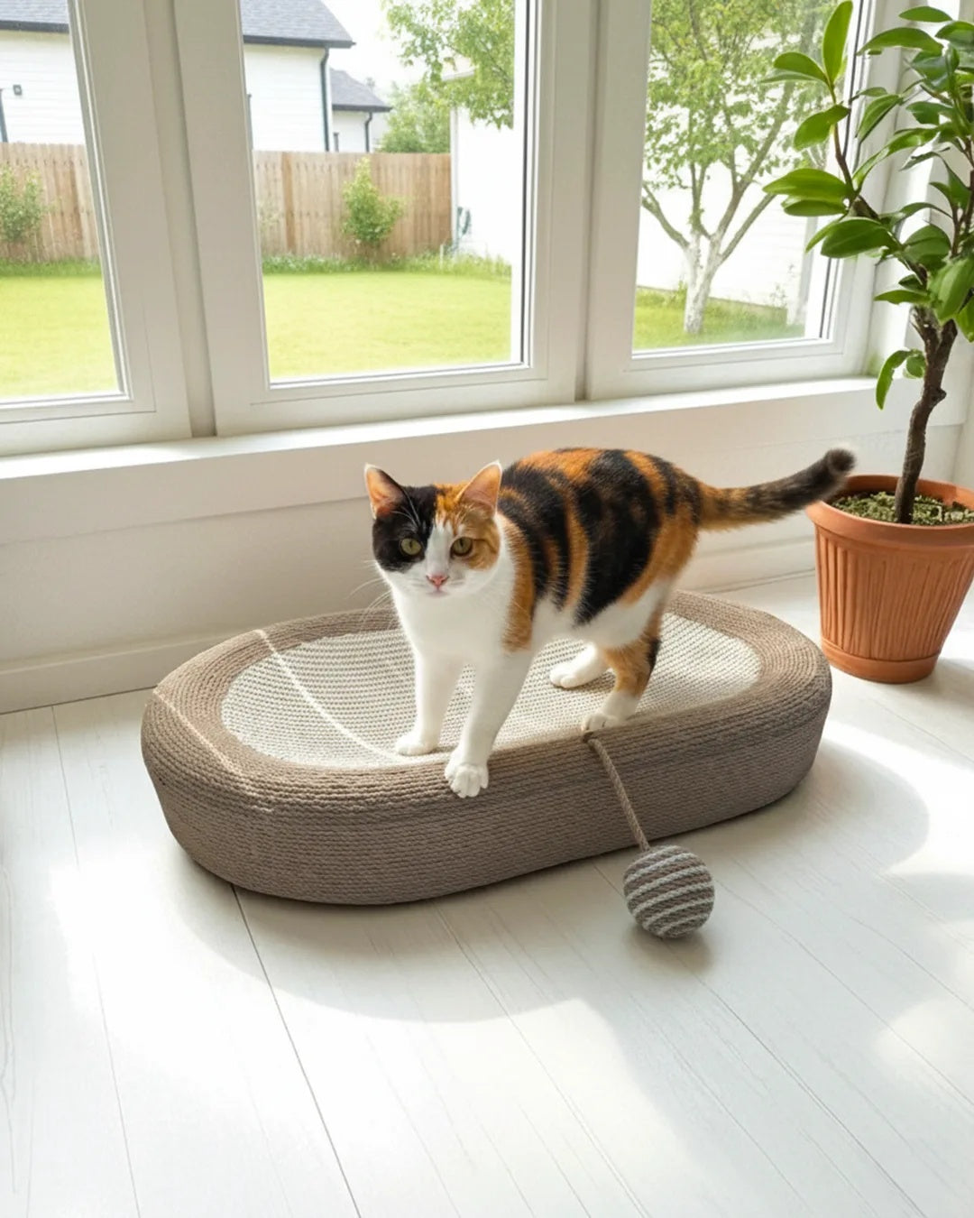 Tiragraffi ISLA per gatti a forma di ciotola 2 in 1 in sisal 43 x 43 x 13 cm