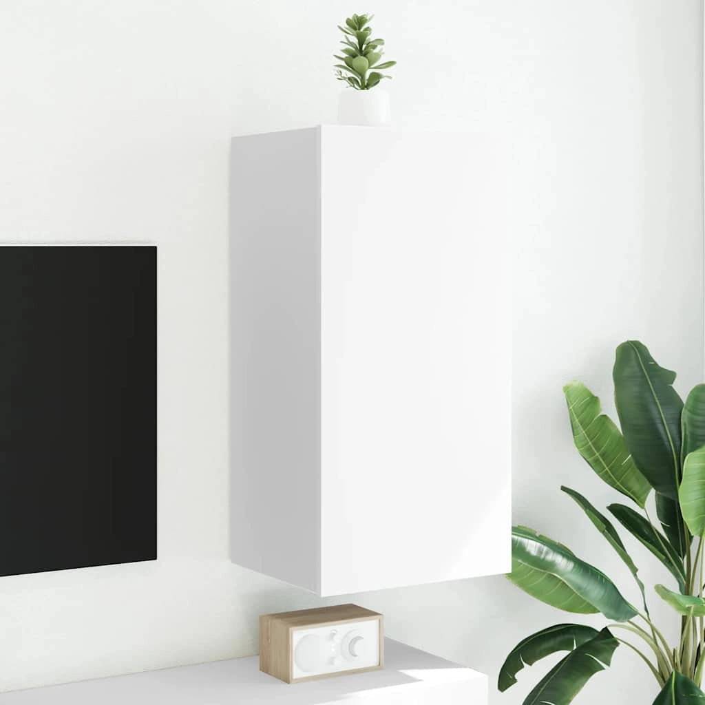 Mobile TV a Parete con Luci LED Bianco 40,5x35x80 cmcod mxl 110169