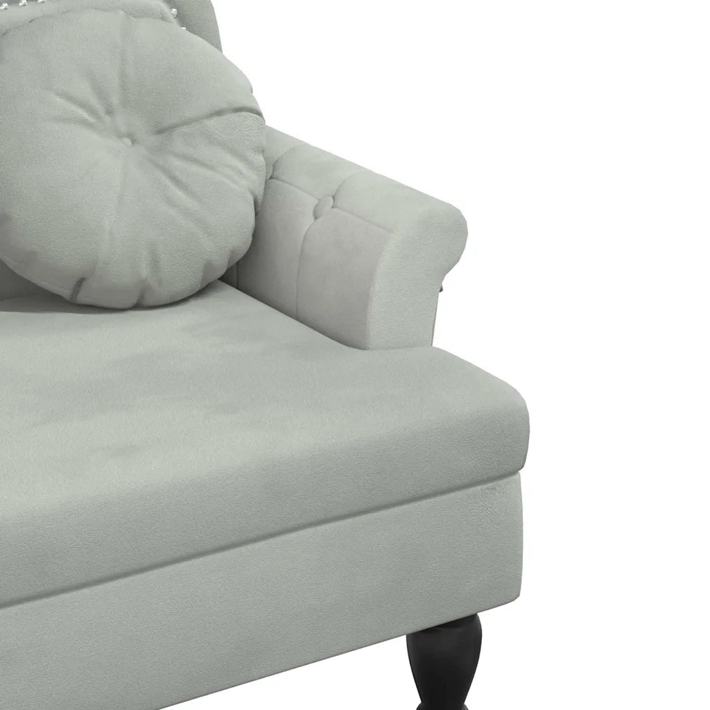 Panca con Cuscini Grigio Chiaro 120,5x65x75 cm Velluto CFW4660266