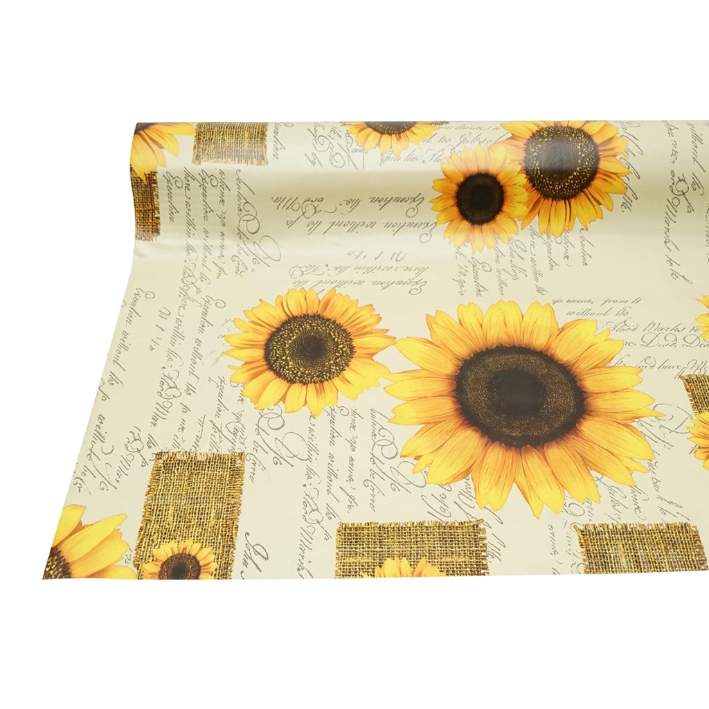 Rotolo tovaglia decorativa in PVC – modello girasole Materiale: PVC con supporto tessile (45 g/m²)  Dimensioni rotolo: 1,37 × 20 m Breckner Germany