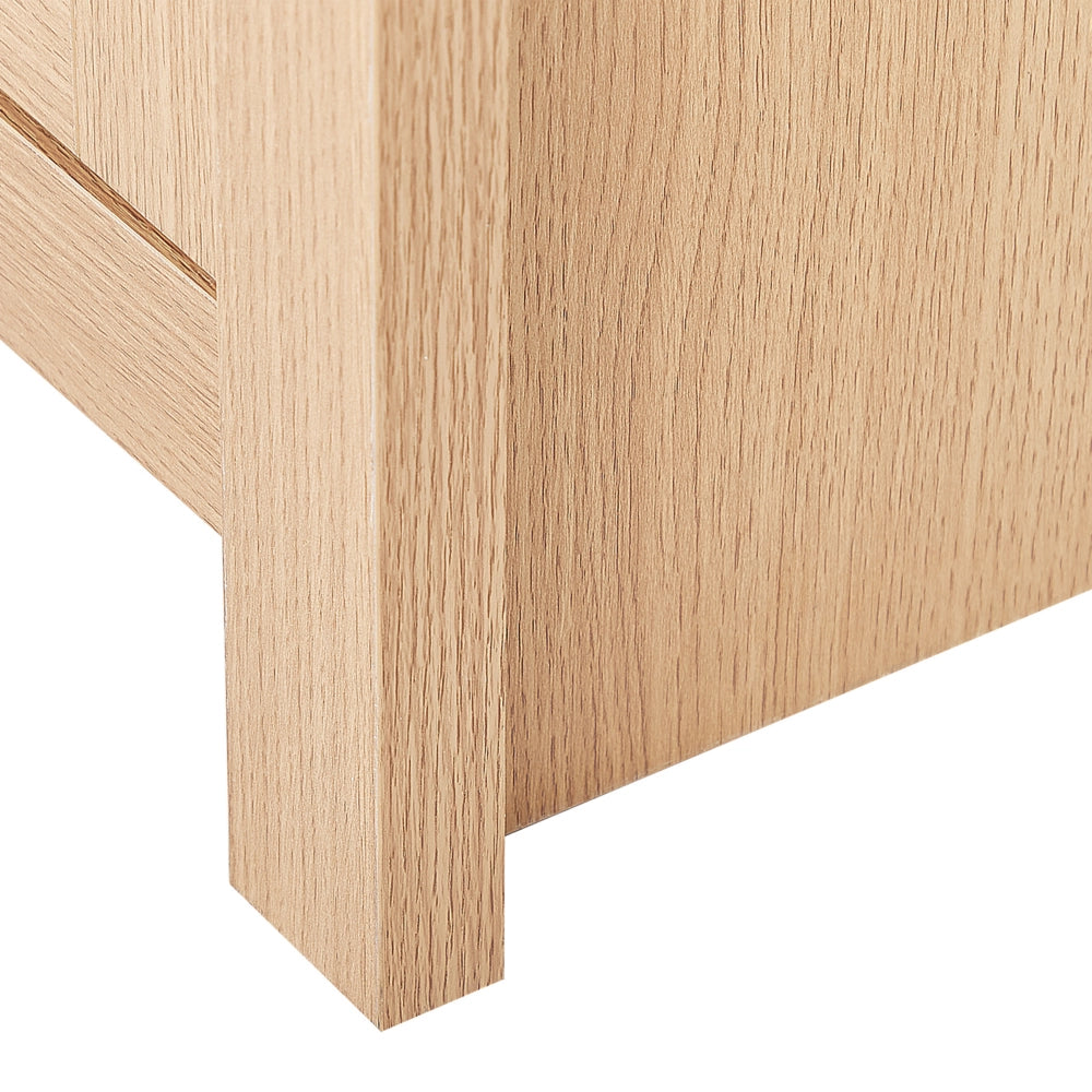 Credenza a 2 ante in truciolare di legno chiaro 2 armadi e 3 cassetti in stile tradizionale