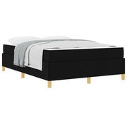 Letto matrimoniale | Letto per adulti | Struttura del letto con materasso Nero 140 x 190 cm Tessuto