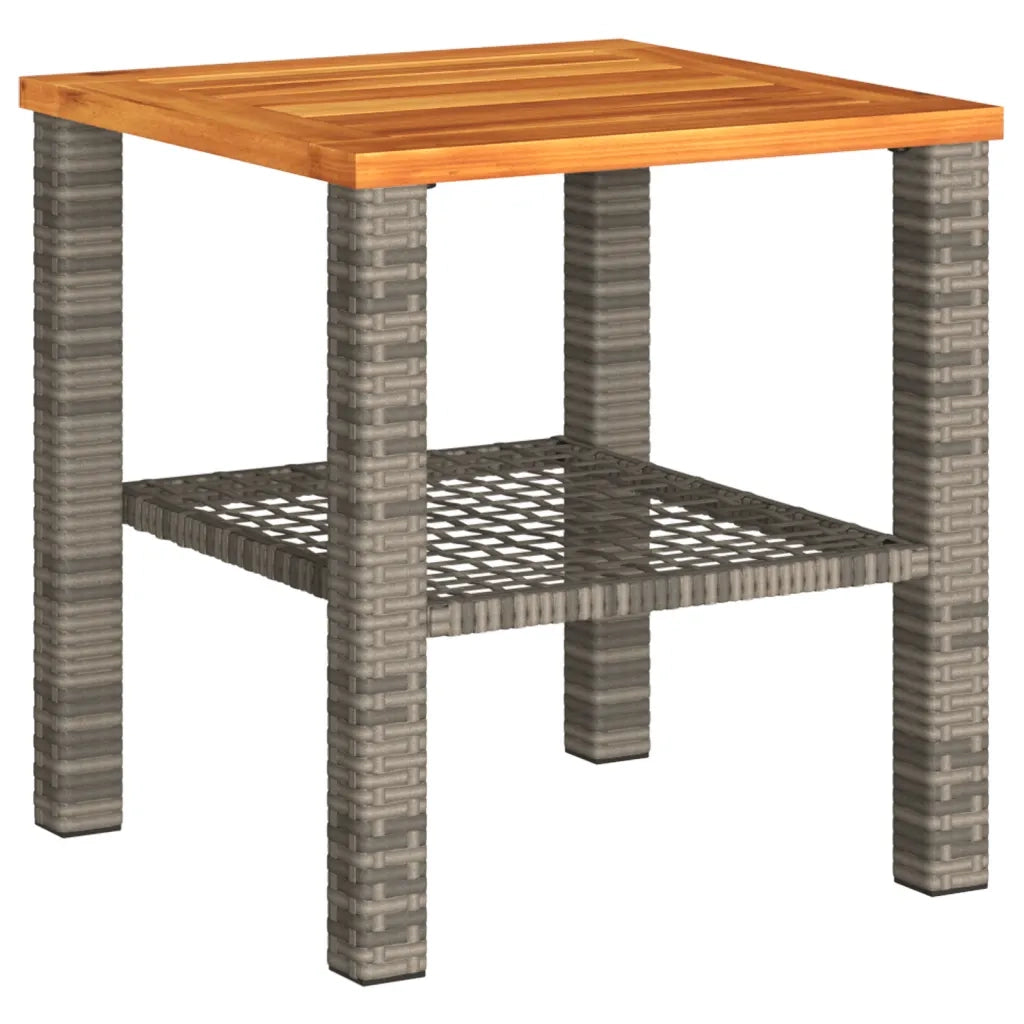 Set da Bistrò 3 pz con Cuscini Grigio Polyrattan e Legno Acacia 366260