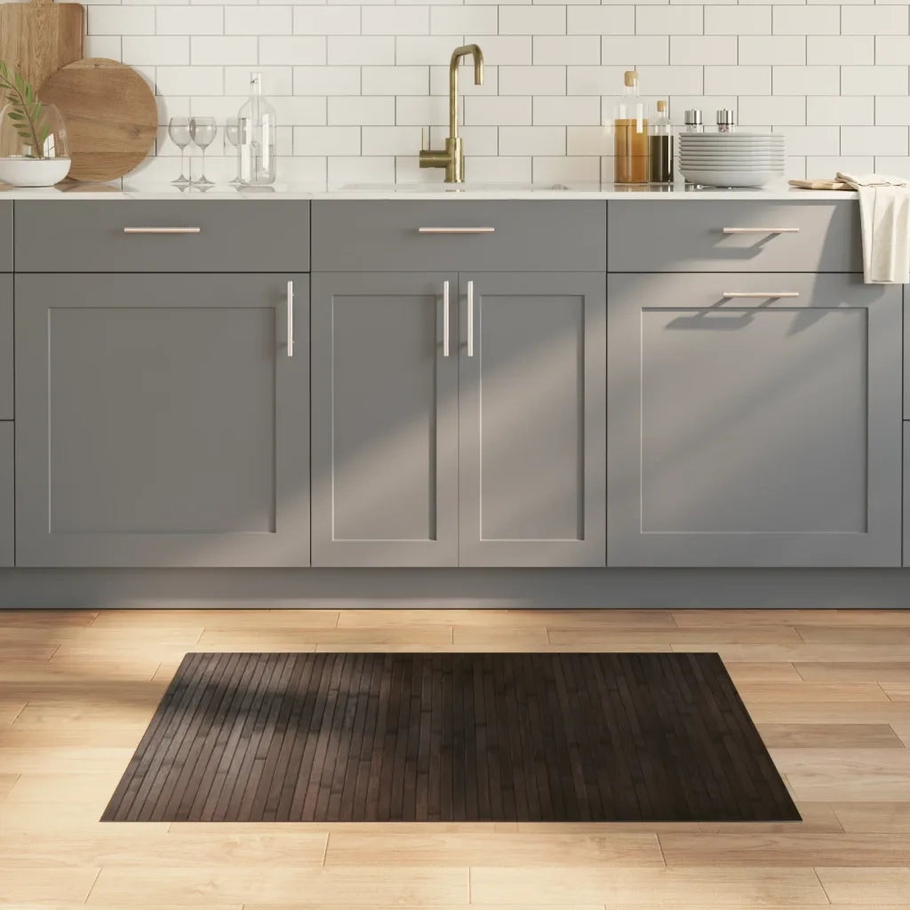 Tappeto Rettangolare Marrone Scuro 70x100 cm in Bambù 376743