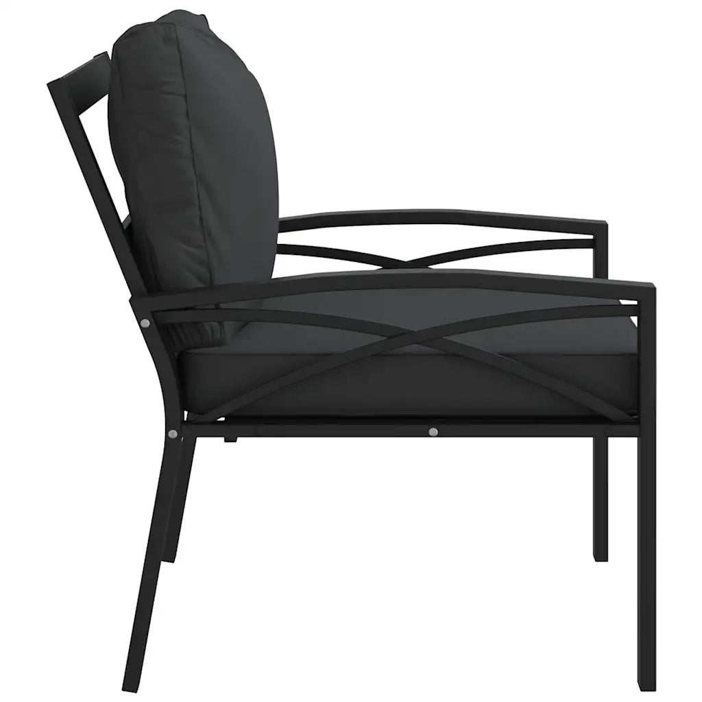 Sedia da patio-Sedia da Giardino con Cuscini Grigi 68x76x79 cm Acciaio
