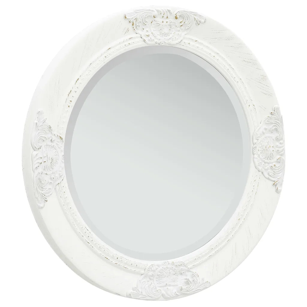 Specchio da Parete Stile Barocco 50 cm Bianco