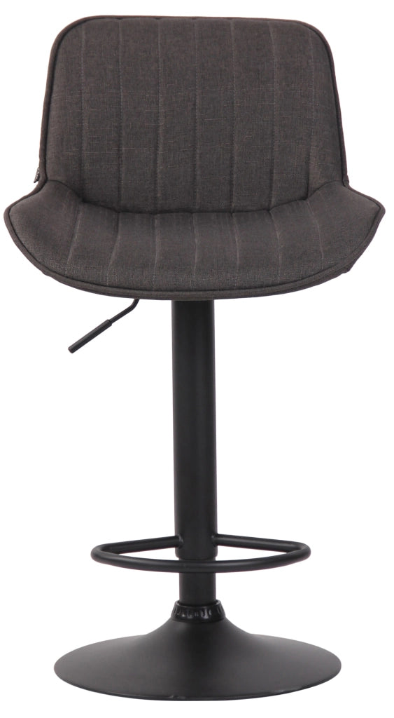 Sgabello Lentini in tessuto con poggiapiedi grigio scuro,nero
