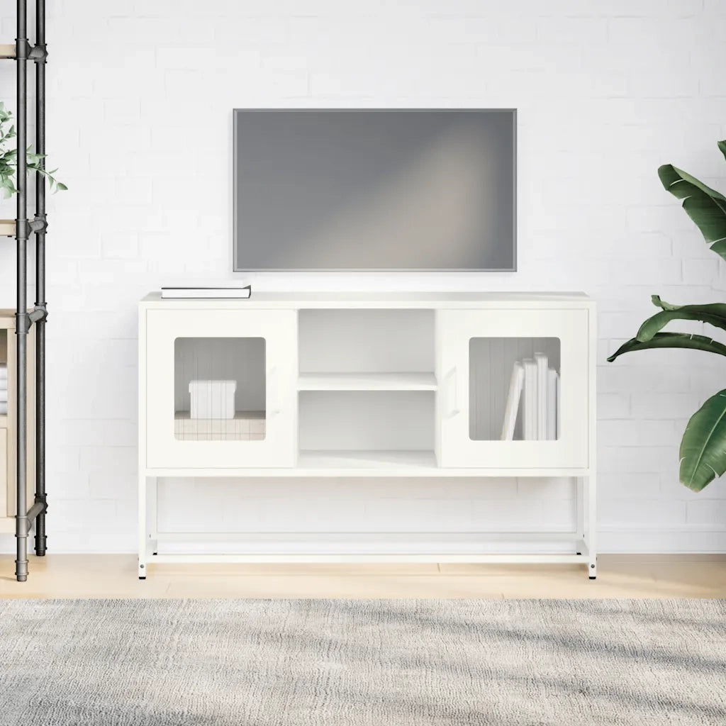 vidaXL Mobile TV Bianco 100,5x39x60,5 cm in Acciaio