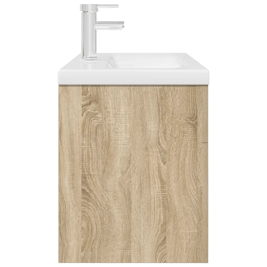 Mobile da Bagno con Lavabo Integrato e Rubinetto-Armadietto da bagno con Lavandino Rovere Sonoma 891554