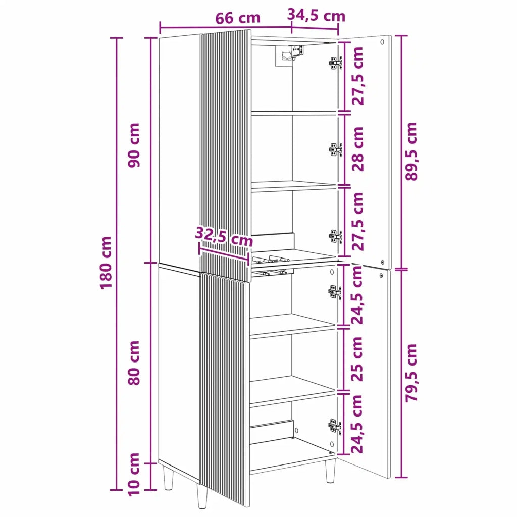 Set di armadi 2 pcs 66 x 34,5 x 90 cm Legno ingegnerizzato 3416541