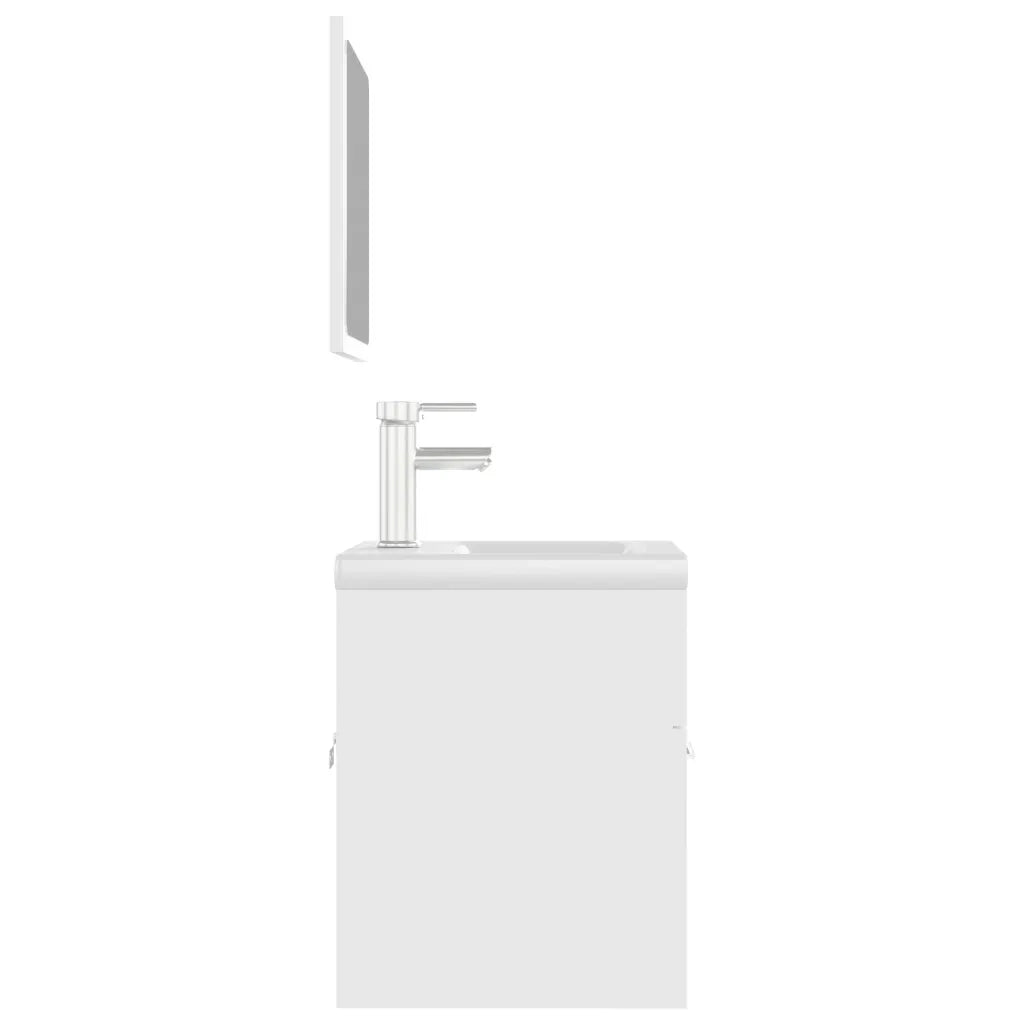 Set Mobili da Bagno Bianco in Legno Multistrato 3071306