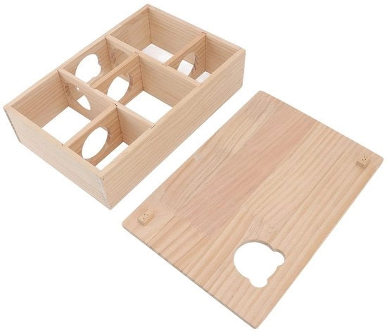 Casa per Hamster in Legno con Tunnel di Gioco - 6 Camere e Tetto Mobili - Ideale per Animali Domestici - Scopri e Vivi