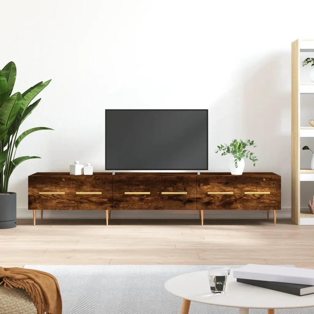 Mobile Porta TV Rovere Fumo 150x36x30 cm in Legno Multistrato 829145
