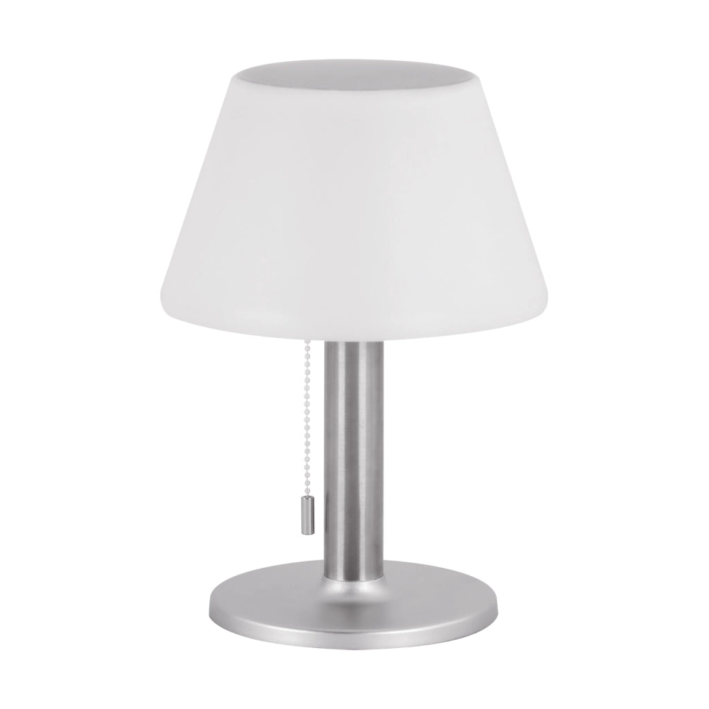 Lampada da tavolo solare LED 2W 4000K IP44 cromata