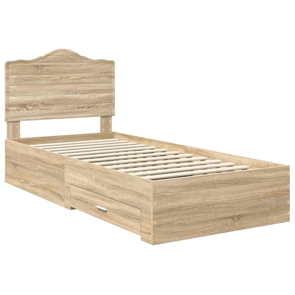 Struttura del letto Rovere Sonoma 90 x 200 cm Legno multistrato 3413650