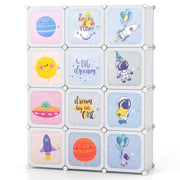 Armadio componibile per bambini 107 x 36 x 142 cm con asta appendiabiti e pratico contenitore stile moderno polipropilene bianco 20_0010308