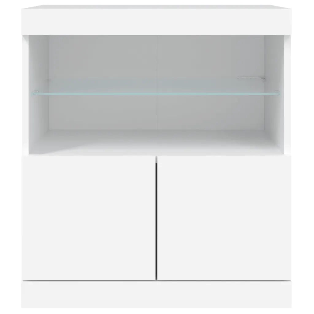 Credenza con Luci LED Bianca 60x37x67 cm 836651