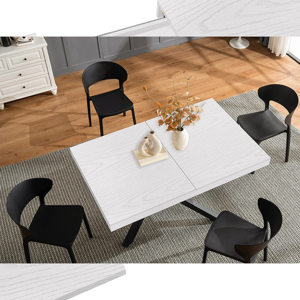 Tavolo da Pranzo Cucina Allungabile Estensibile 90x140 - 220cm Bianco Frassinato