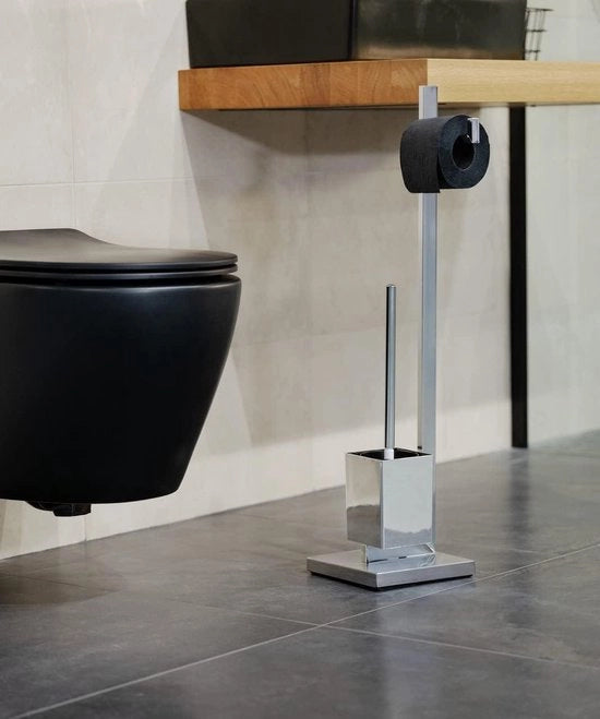 WC a Piastra Quadra - tubo quadrato - cromato - 235 x 725 x 185 cm