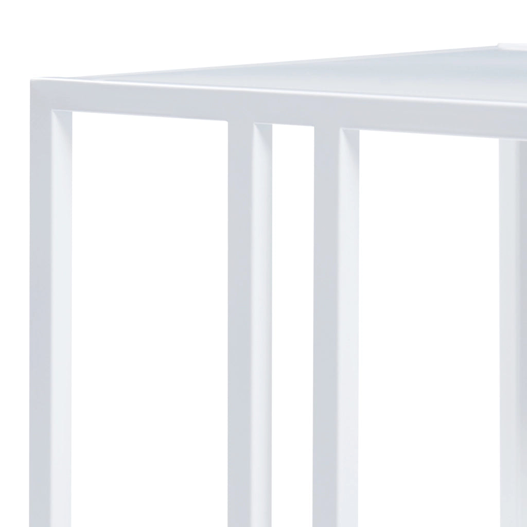 Tavolino Basso Kumlinge in Acciaio con Ripiani Quadrati 47 x 45 x 45 cm Bianco [en.casa]