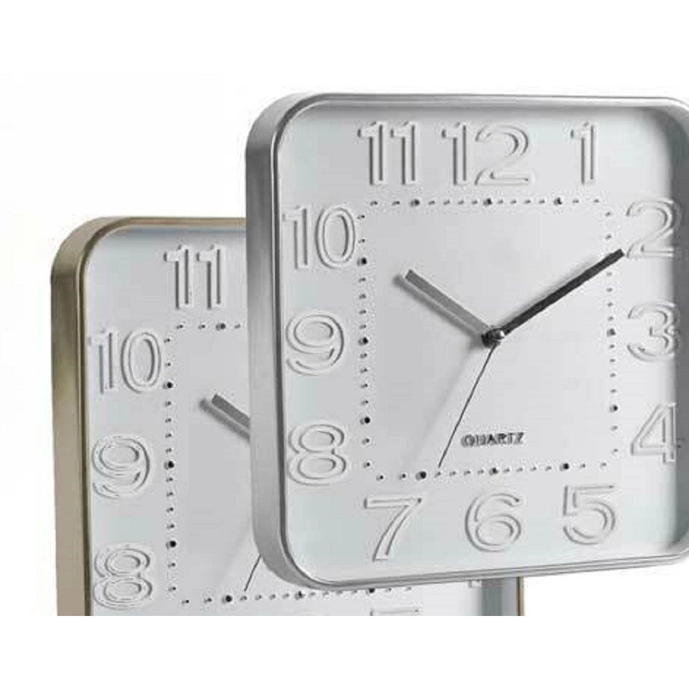 Trade Shop - Orologio 30x4cm Da Parete Quadrato Classico Moderno Silenzioso Colori Ass 684142 -