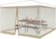 Insectoscherm pareti per tende da festa 3x3 m - tenda da festa con chiusura con adesivi - espandibile - beige