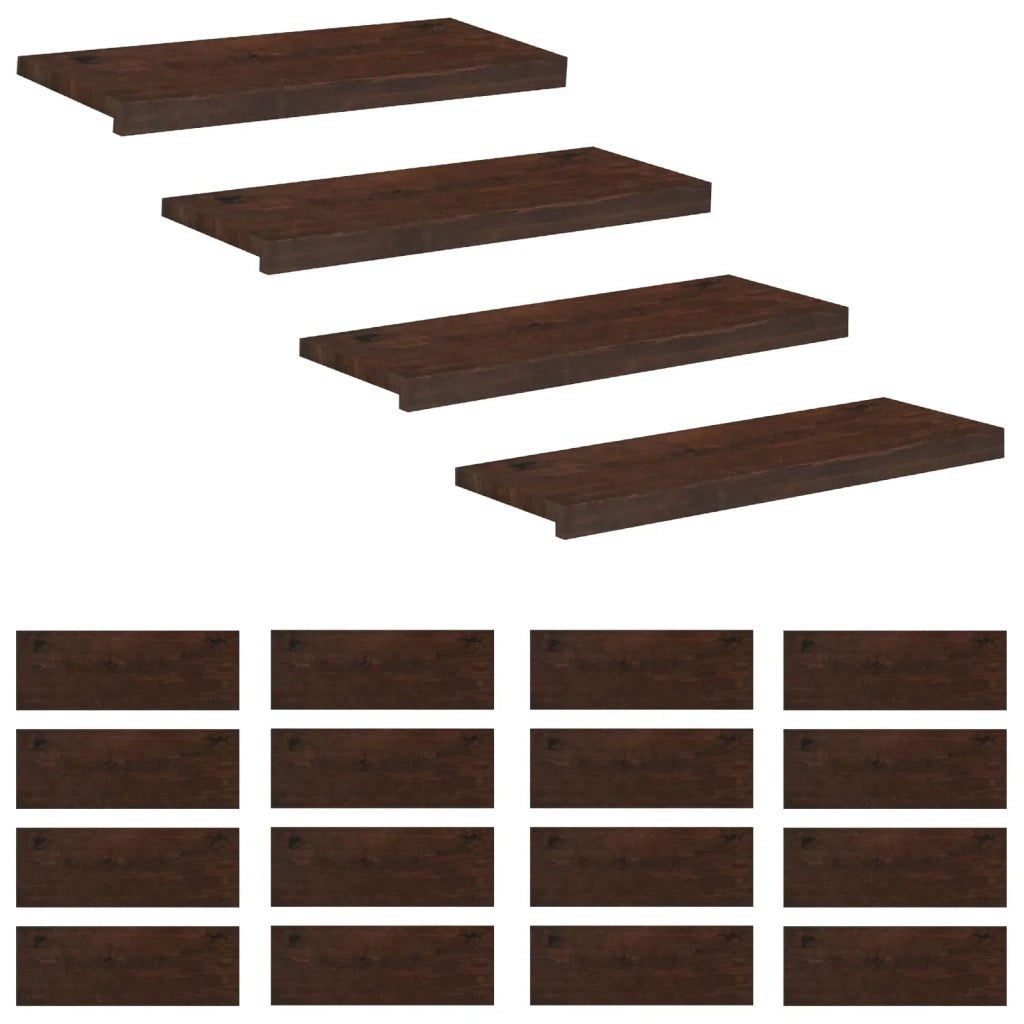Tappeti per scale 20 pz 80 x 25 x 2 cm Marrone Scuro 3446521