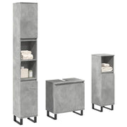 Set Mobili da Bagno 3 pz Grigio Cemento in Legno Multistrato 3324954