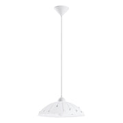 Lampadario A Sospensione Contemporaneo Vetro Policarbonato Bianco 1 Luce E27