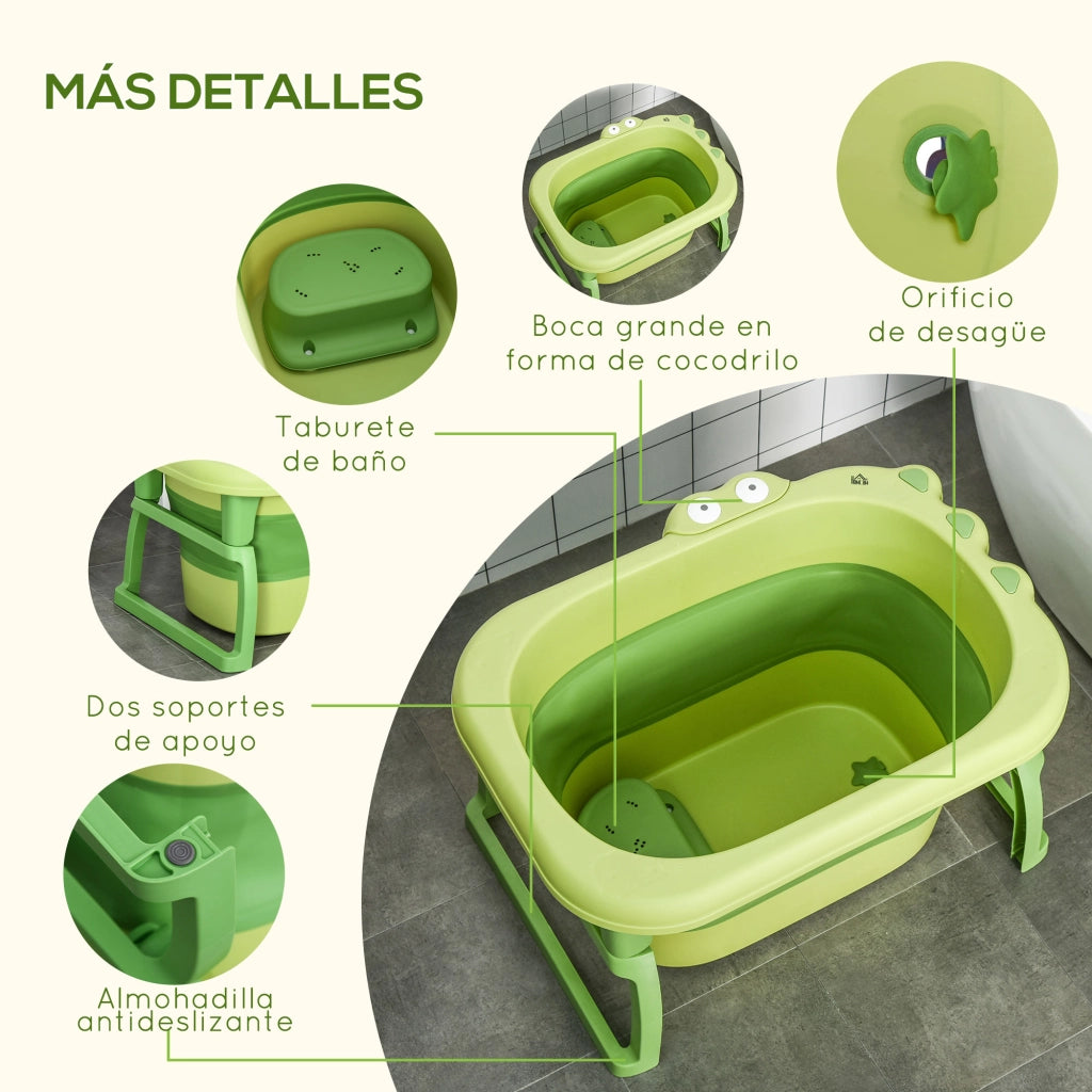 Vasca da bagno per bambini ¨C zephmum ¨C verde 75.3x55.4x43 cm