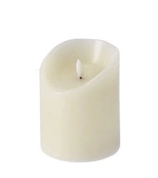 1 Pezzo Candela a Led Cilindrica con Timer Avorio 10 x 12,5 cm