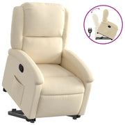 Poltrona | Sedia Relax Alzapersona Reclinabile Crema in Tessuto