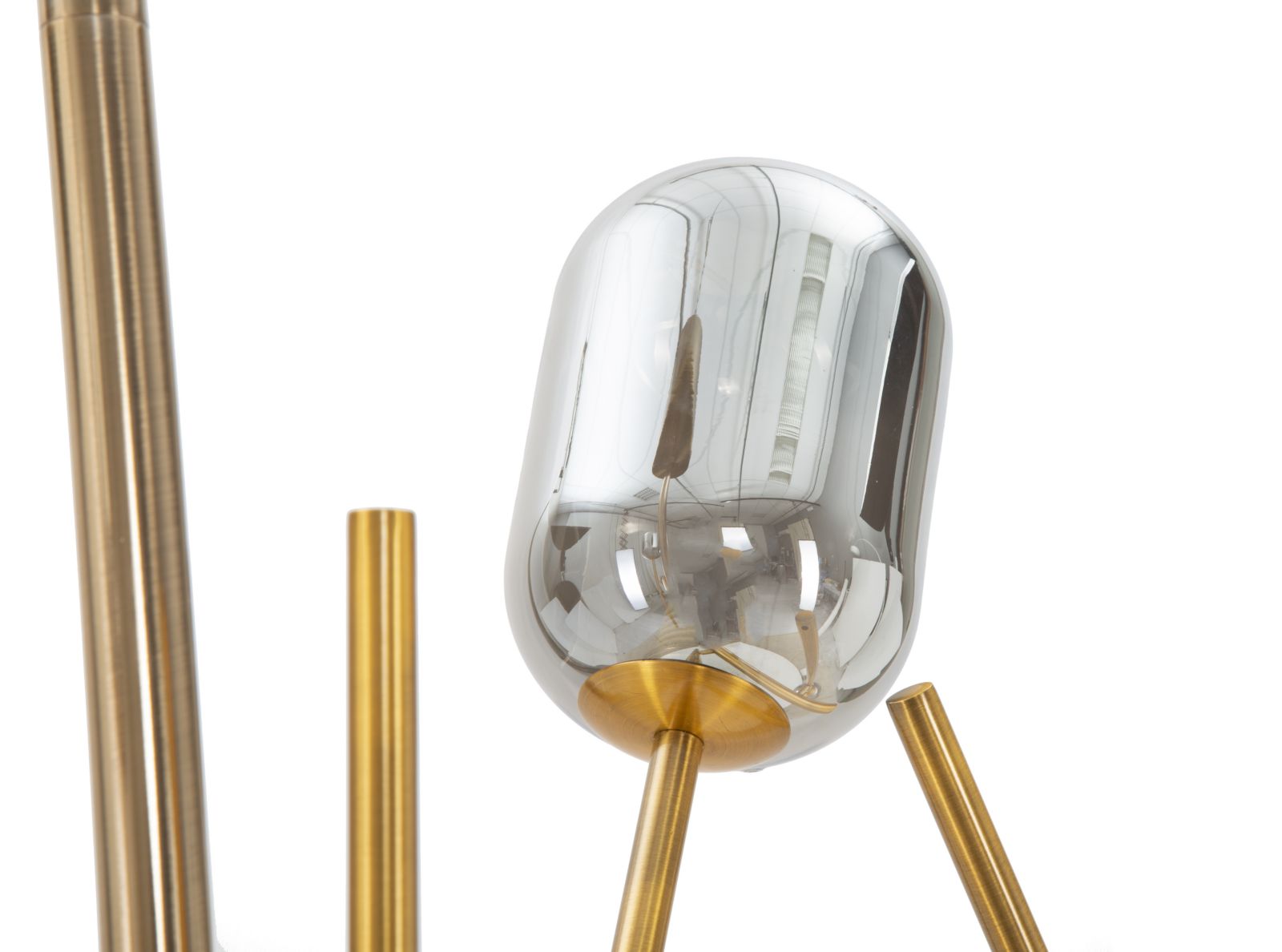 Lampadario Glam Galaxy 100x10x80 cm in Ferro e Vetro Fumo e Oro